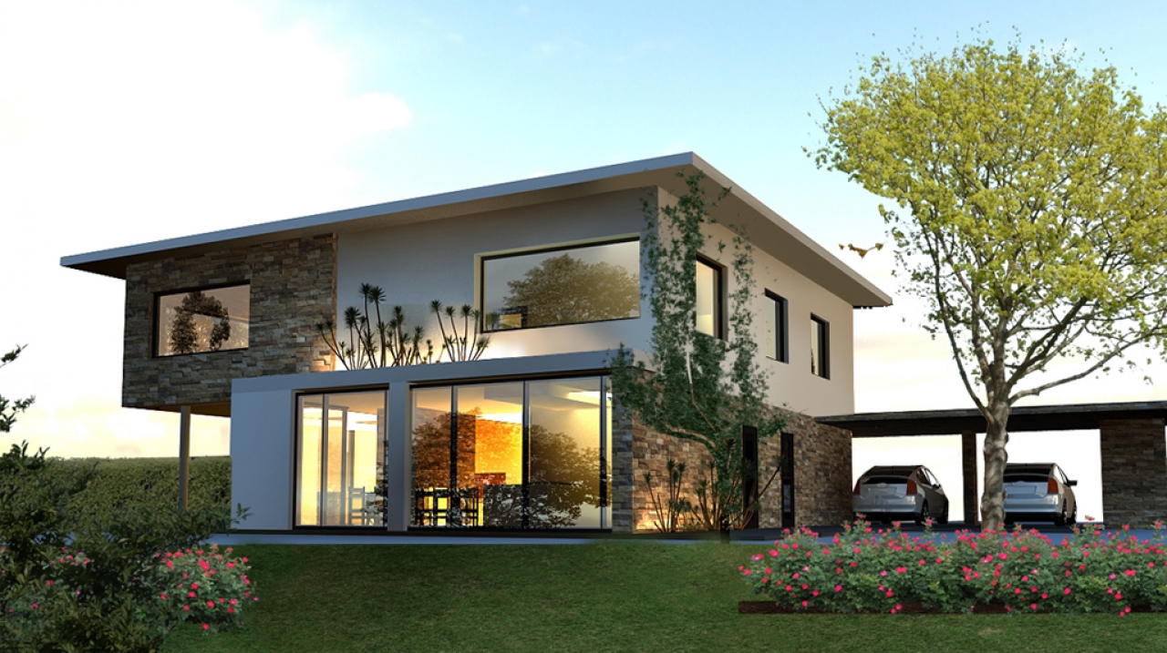 Проект 2 этажного дома из блоков MZ2